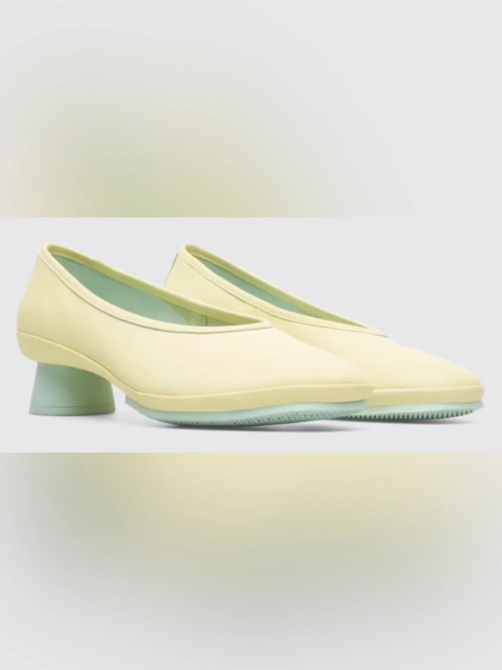 New Camper Alright Yellow Leather Wedge Slip-On